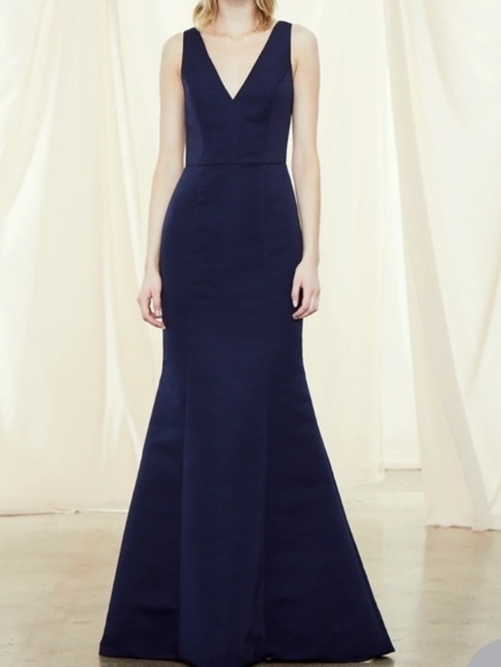 Amsale Dresses & Skirts - Sleeveless V-Neck Navy Mermaid Gown